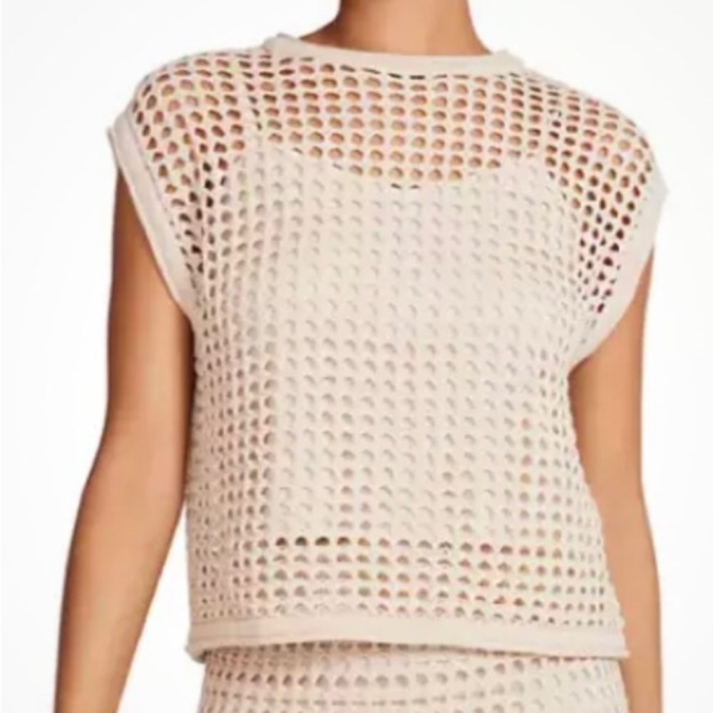 Steve Madden Ladies Crochet Top Cami Lined With Adjustable Straps